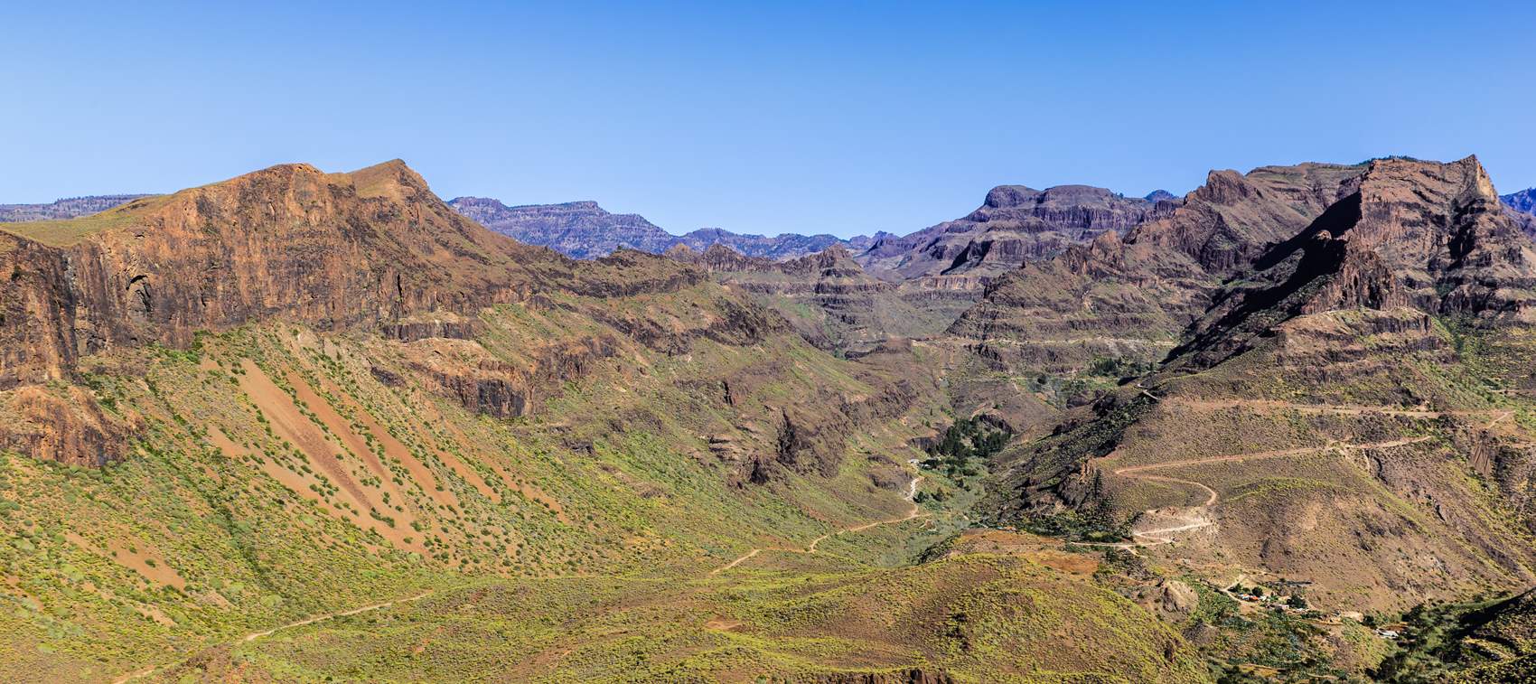 Guayadeque-ravinen med vakkert landskap på Gran Canaria