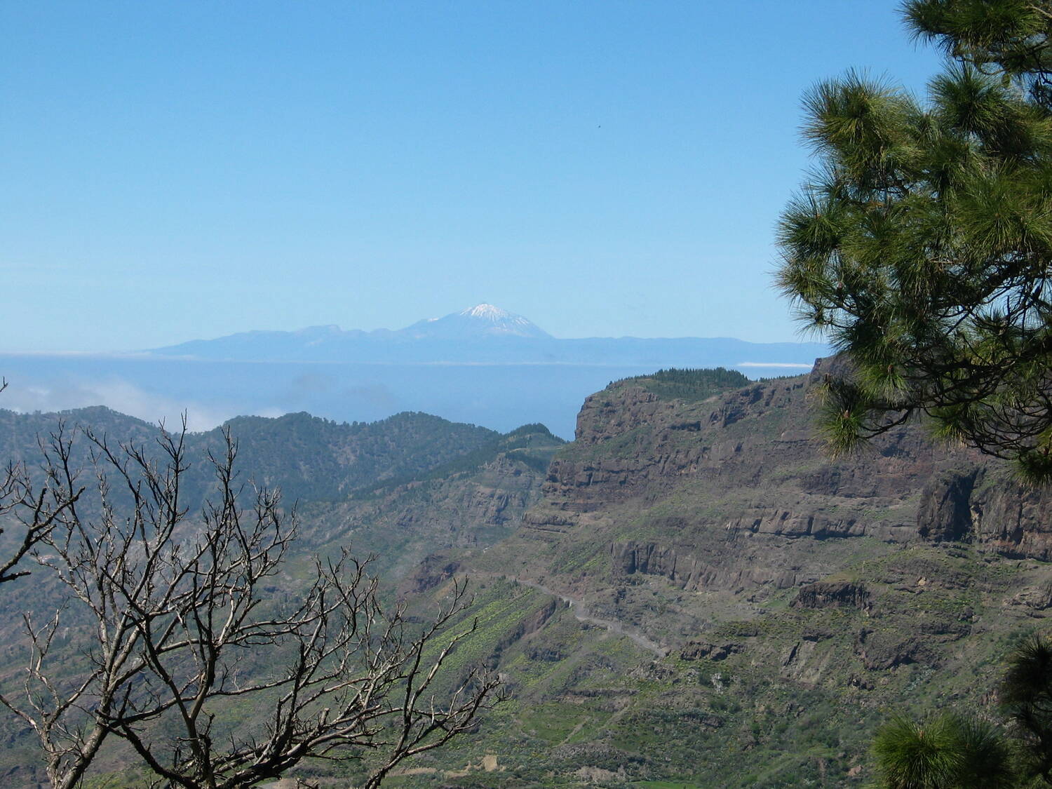 Teide, vulkanfjellet sett fra Gran Canaria. Spanias høyeste fjell, og verdens tredje største vulkan
